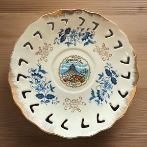 Vintage 1974 Expo World's Fair Spokane WA Plate 4.75" Gold Trim Lace Cut Floral
